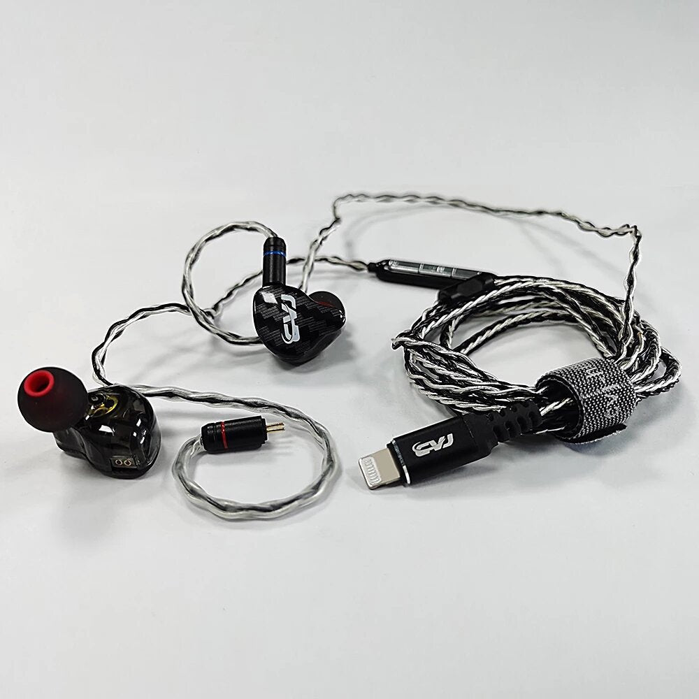 Certified for Lightning Earphones Socket 1DD + 1BA Stereo Bass Headsets with Microphone