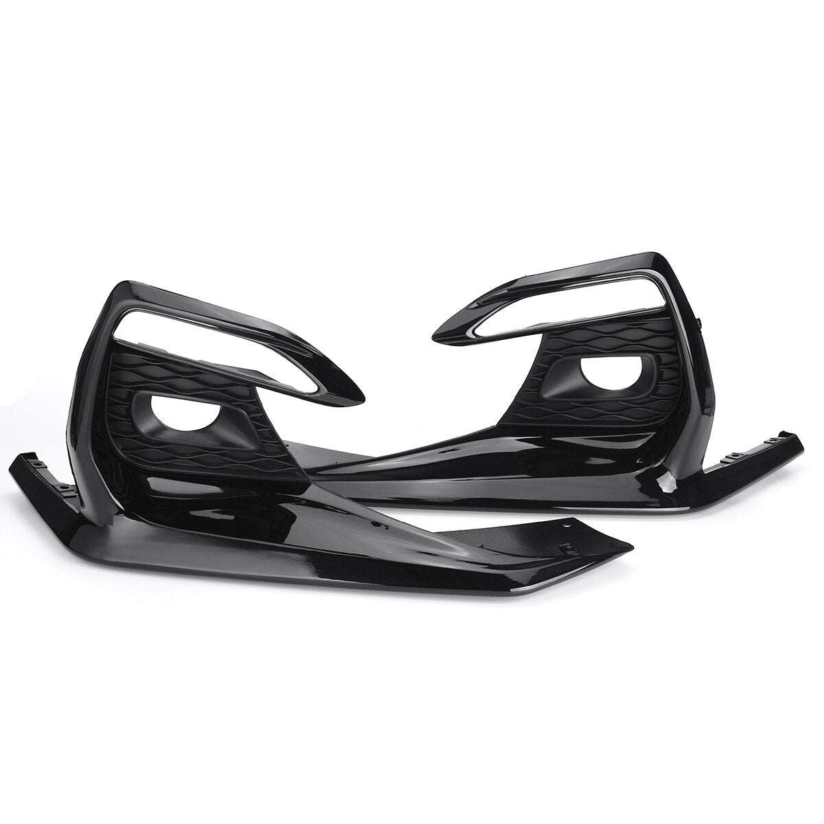 Gloss Black Fog Light Lamp Bezel Bumper Cover Cap For Infiniti Q50 Sport 2018-2020