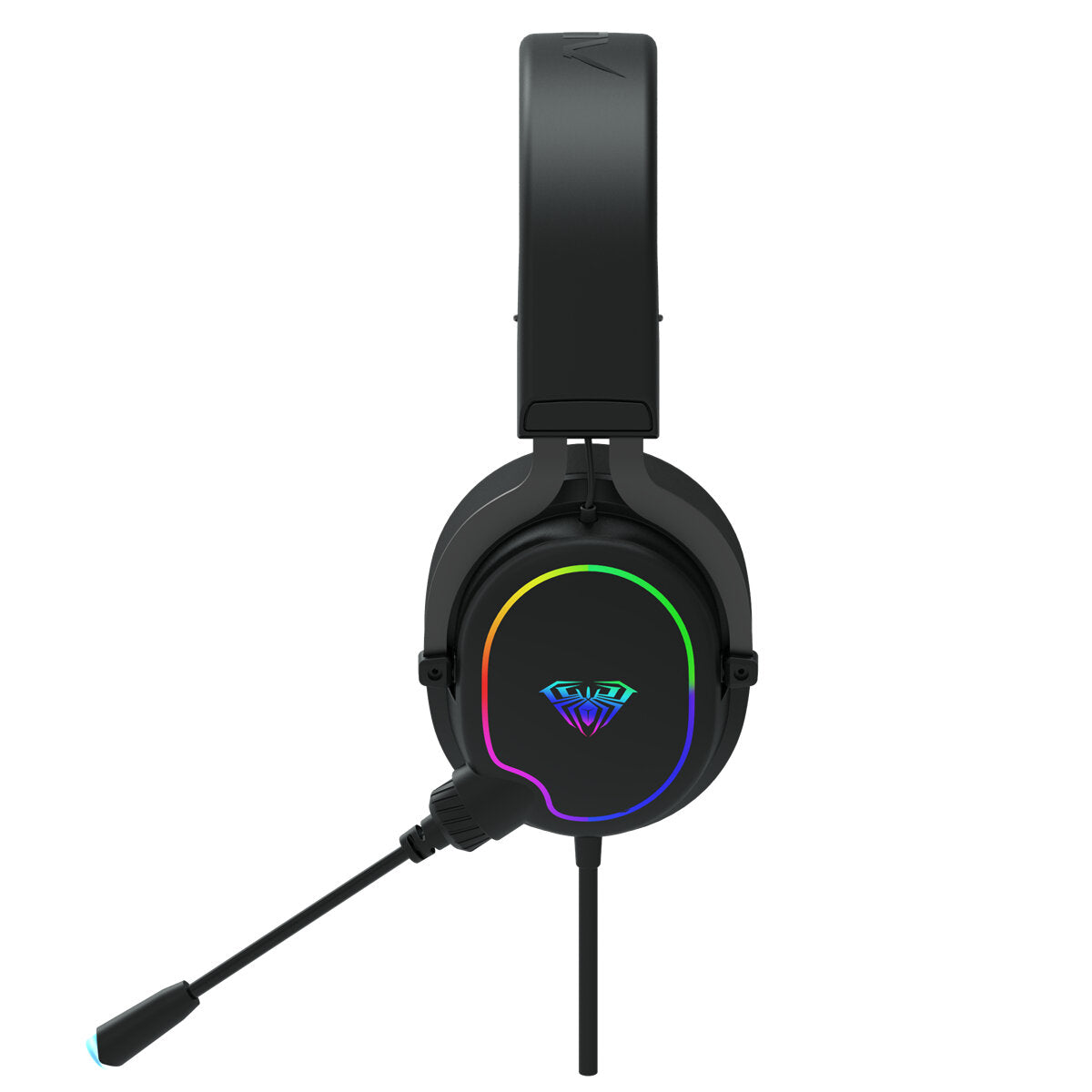 Gaming Headset 3.5mm Wired 50mm Driver RGB Light Bass Stereo Surround Sound Lightweight Headset with Microphone for Computer Laptop PC Gamer