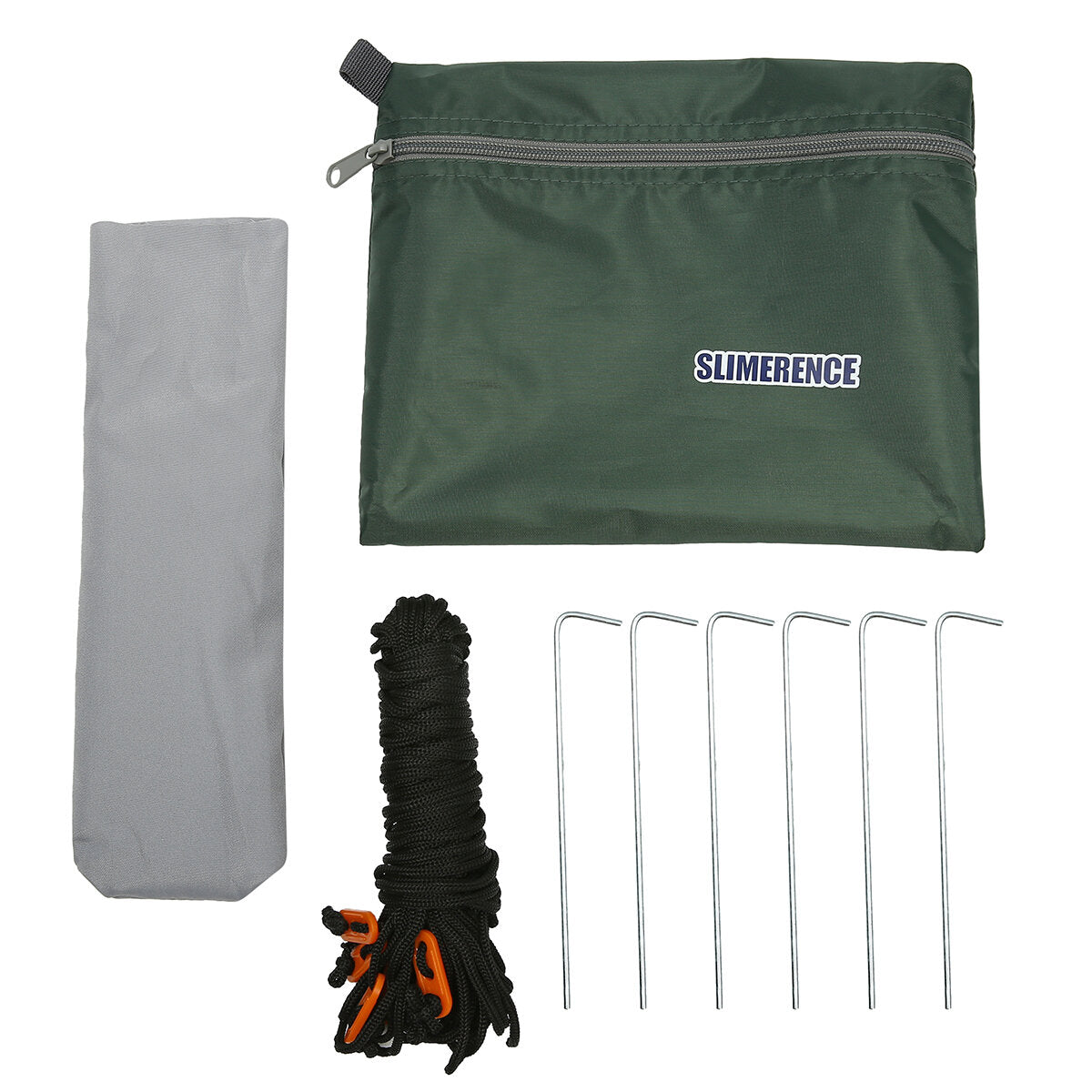 275*275CM Camping Tarp Made Of 420D Oxford Cloth Sunshade UV Protection Lightweight Shelters With 6 Aluminum Ground Studs&6 pieces of 3m Buckle Rope