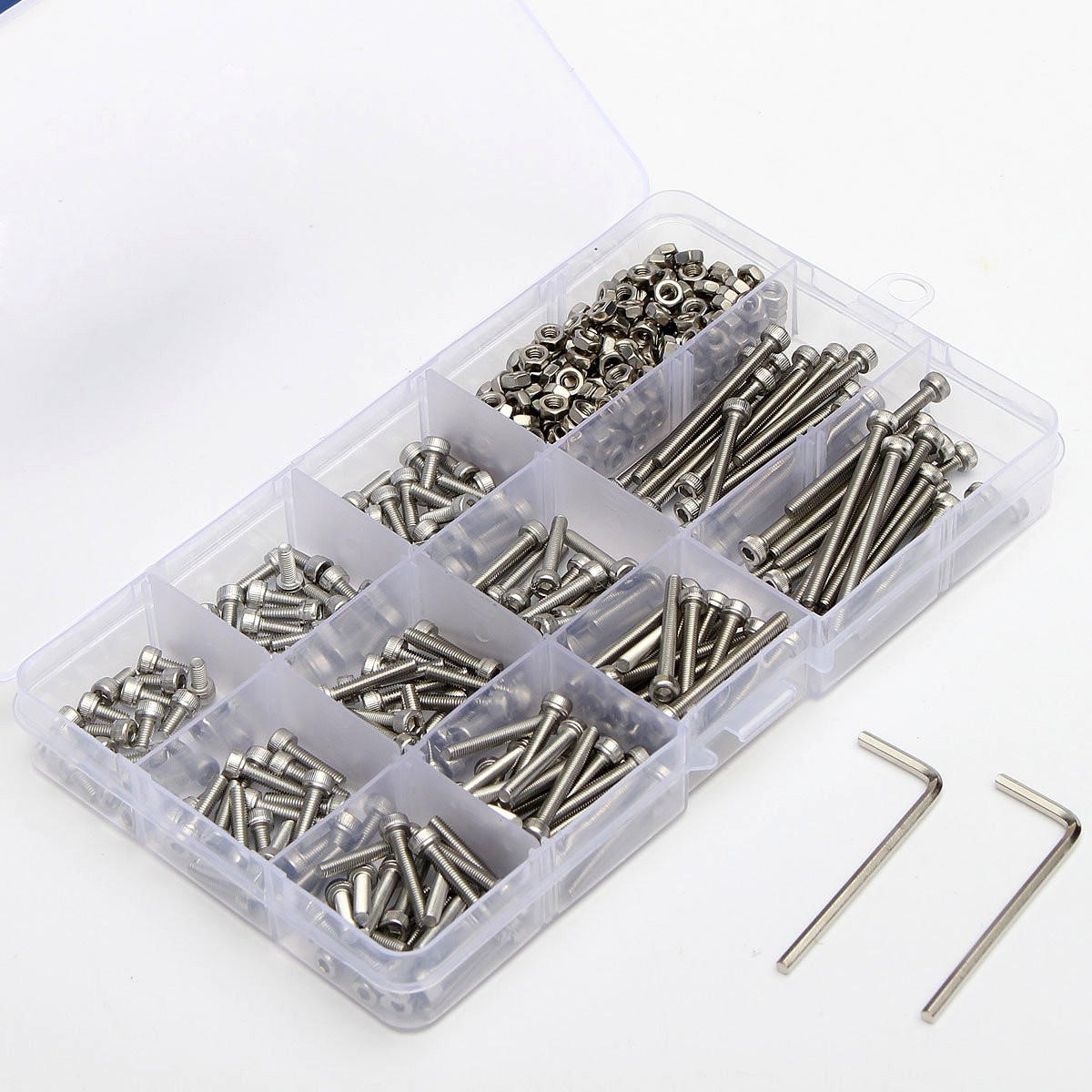 M3SS2 M3 442Pcs Stainless Steel Allen Bolt Nut Hex Socket Cap Screw Assortment Kit