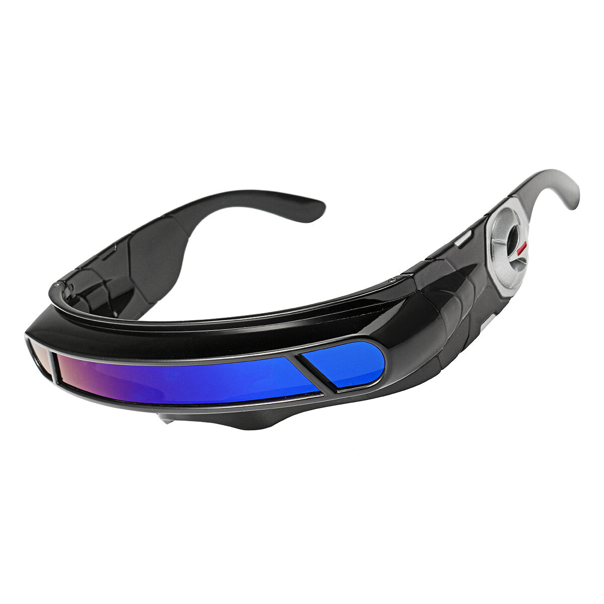 Sunglasses Mirrored Narrow Lens Wrap Visor Robot Costume