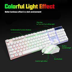 Wired Keyboard & Mouse Set 104 Keys USB Wired Gaming Luminous LED Backlight Keyboard Mouse Combo Home Office Kit for Laptop Computer PC