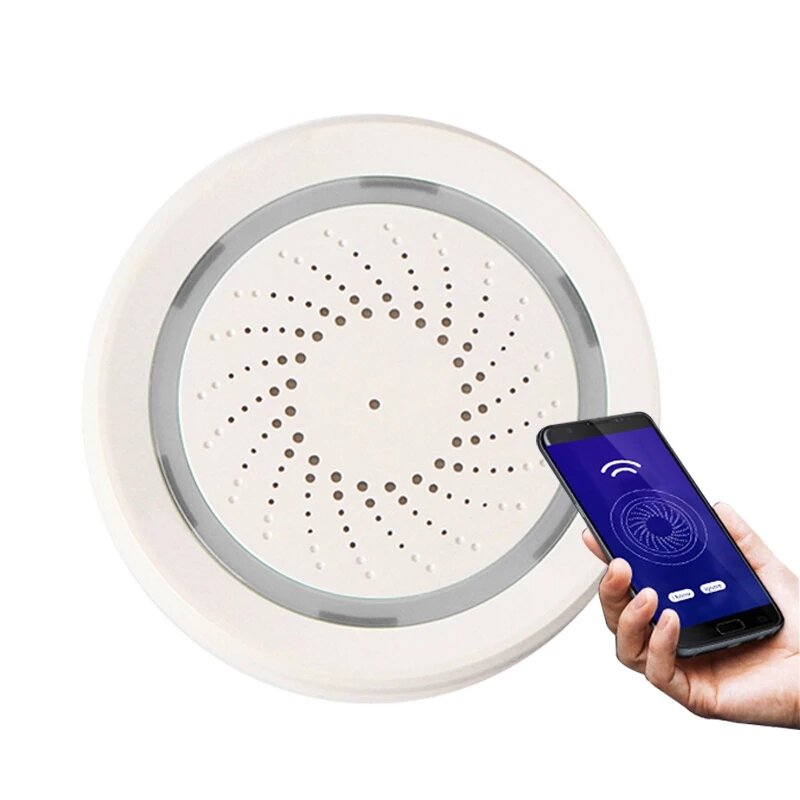 Smart WiFi Siren Alarm Smart Home Security No Hub Required Tuya APP Notification Alerts Workes with Alexa Google Home