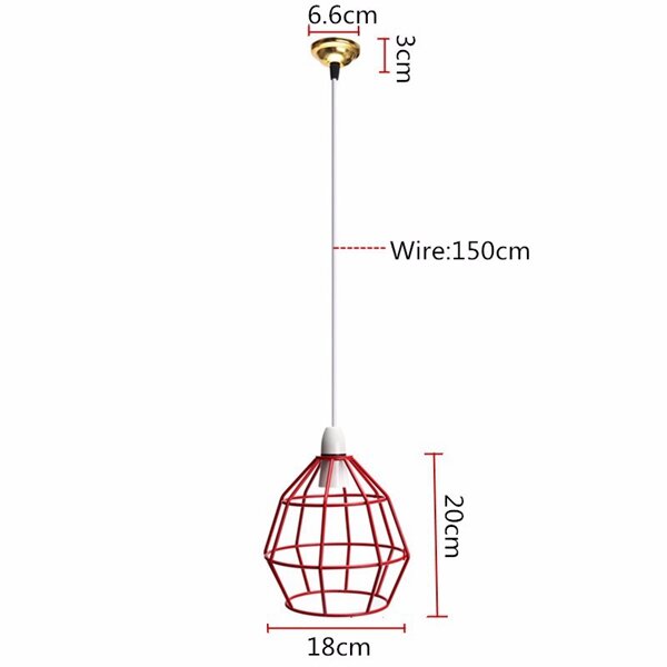 Vintage Industrial Style Metal Cage Wire Frame Ceiling Pendant Light Lamp Shades 110-240V