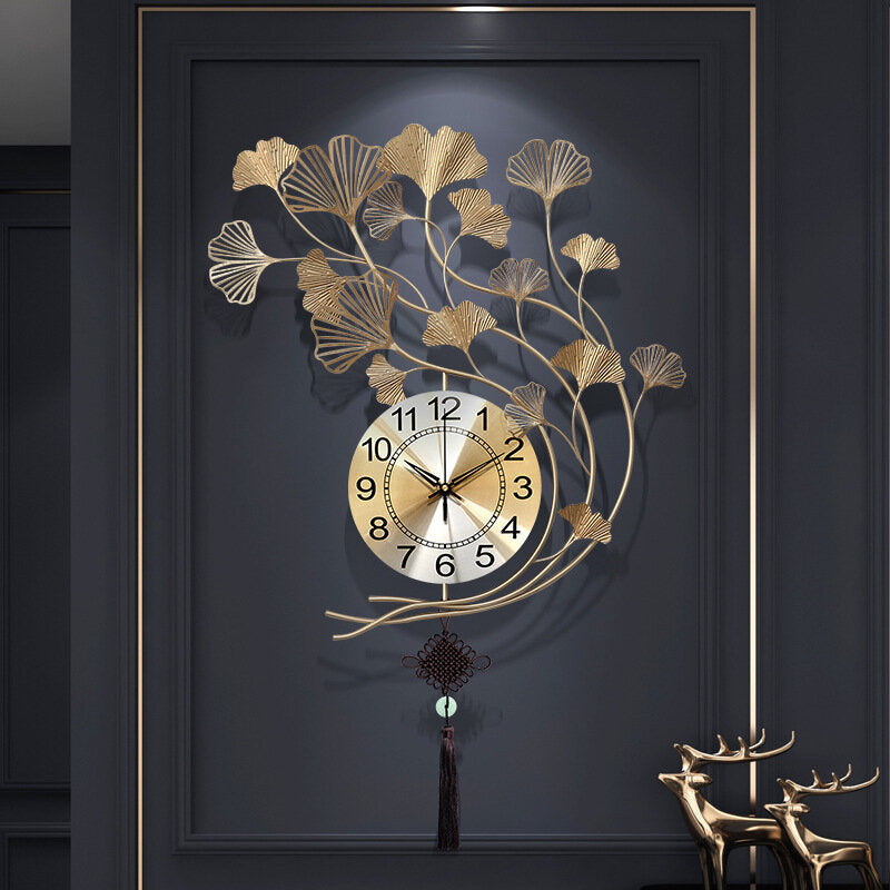 Leaf Clock Wall Clock Living Room Home Fashion Personality Creative Wall Clock Modern Minimalist Decoration