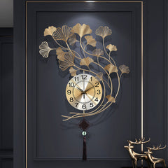 Leaf Clock Wall Clock Living Room Home Fashion Personality Creative Wall Clock Modern Minimalist Decoration