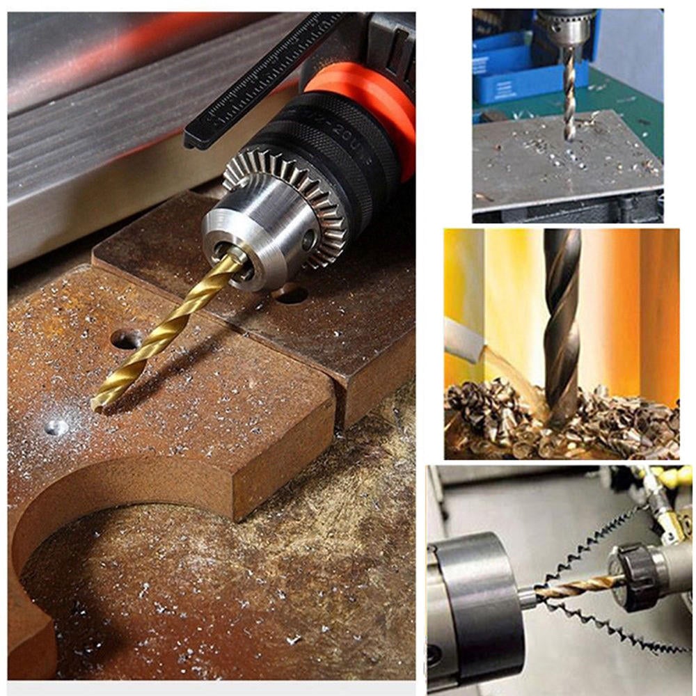 50Pcs Titanium Coated Twist Drill Bit Set 1/1.5/2/2.5/3mm HSS Wood Metal Drilling Tool