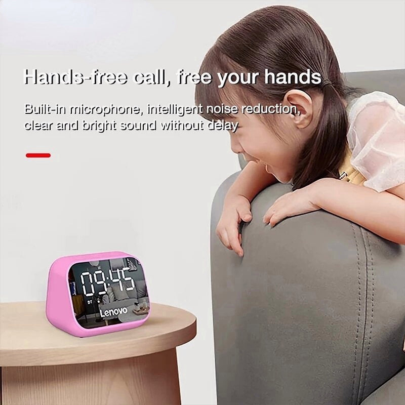 Wireless Bluetooth Speaker Alarm Clock Mirror Multifunction Speaker Stereo Surround Desktop Loudspeaker Sound Box With Mic