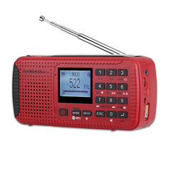 Weather FM AM Radio Emergency SOS Handcrank Solar Receiver With Bluetooth MP3 Player Digital Recorder