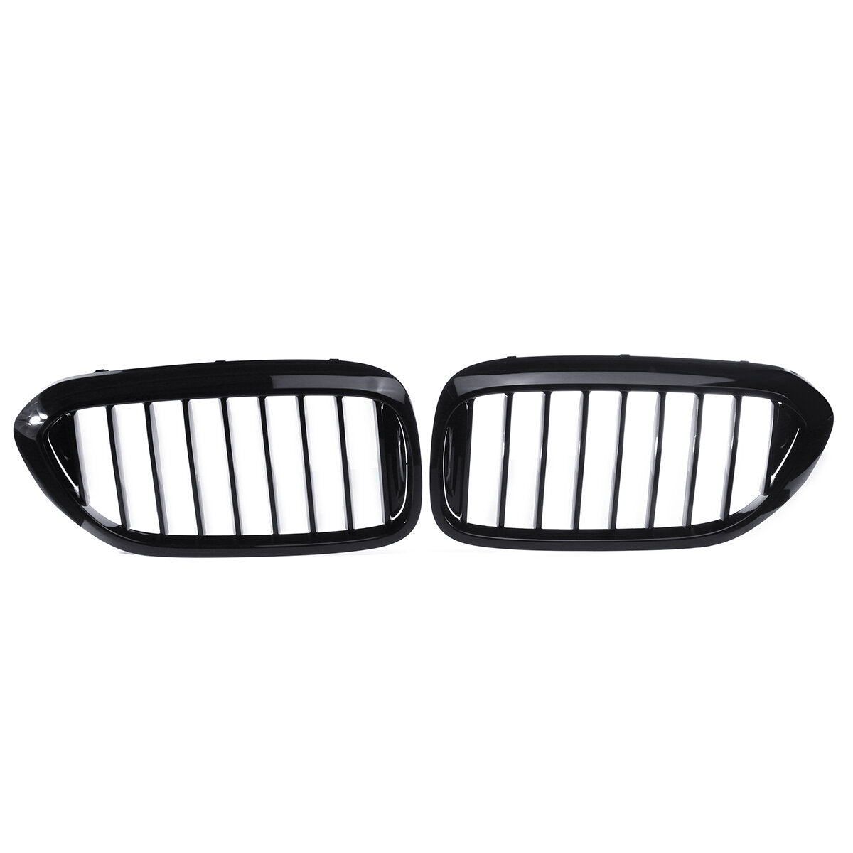 Pair Glossy Black Front Kidney Grill Grille For BMW 5 Series