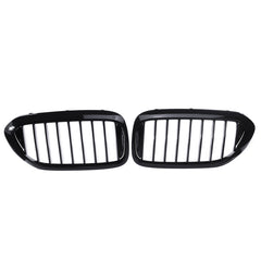Pair Glossy Black Front Kidney Grill Grille For BMW 5 Series