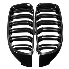 Pair Front Kidney Sport Grills Grille Glossy Black Double Line For BMW F32/F33/F36 4-Series