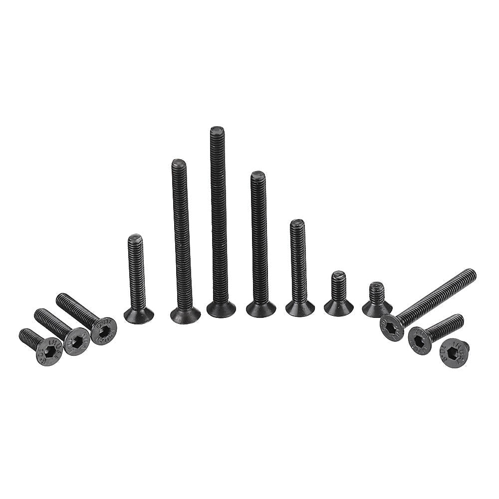 260Pcs M3 10.9 Grade Carbon Steel Hex Socket Flat Countersunk Head Screw Bolts Assortment Set