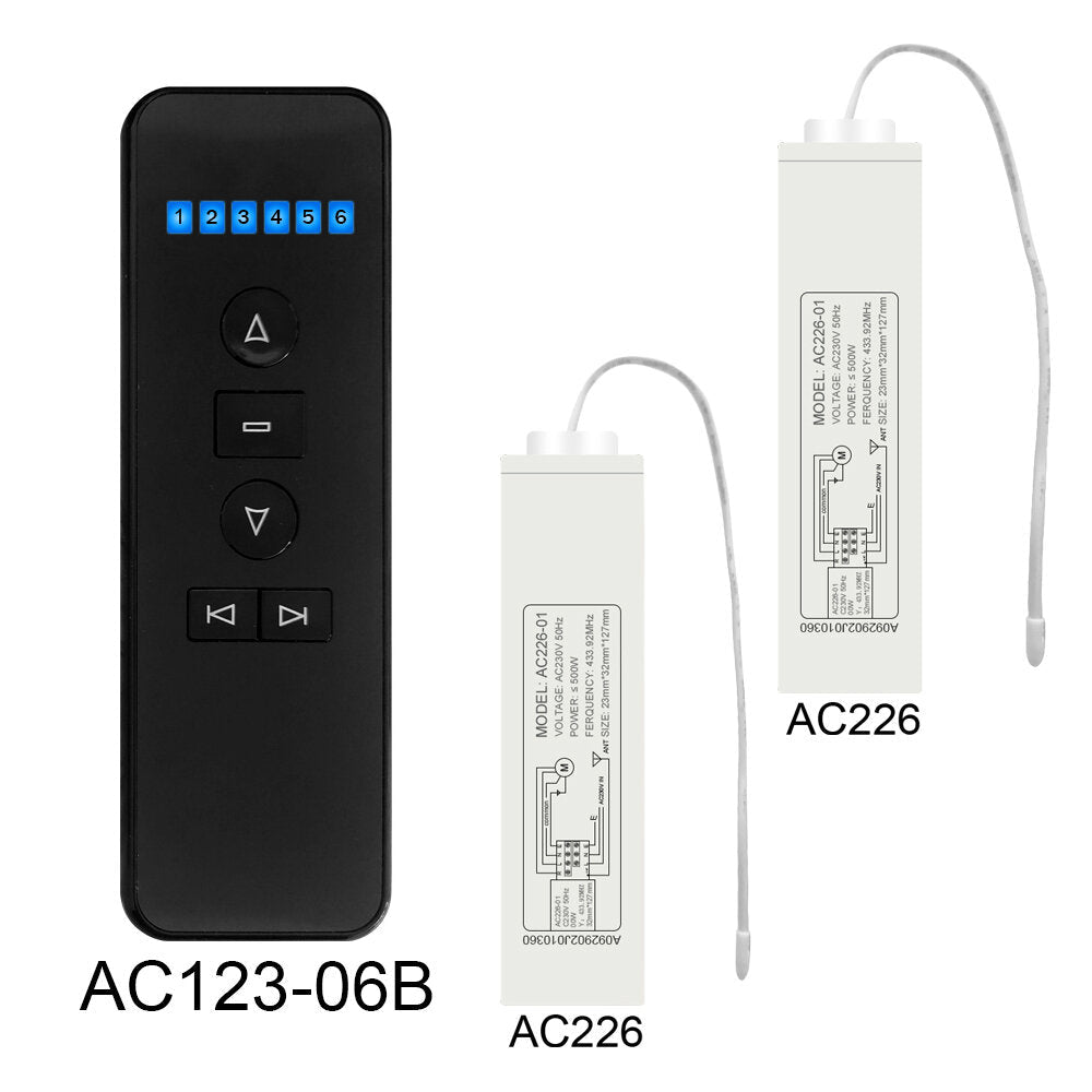 Remote Control Switch And AC226 Receiver Set Compatible Broadlink Remote Control Set For Smart Home DIY Motorized Blinds Curtain 433Mhz