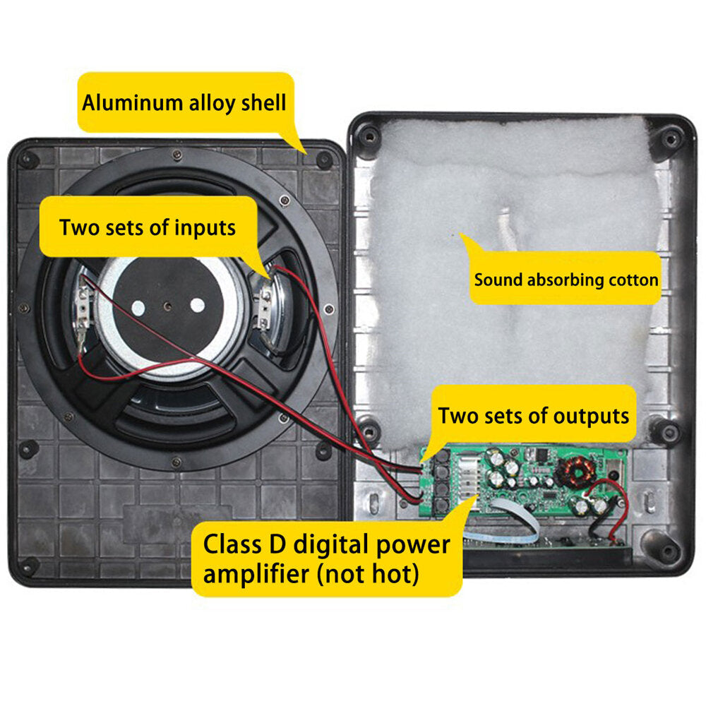 Car Subwoofer Speaker 600W 12V 360 Stereo Super Bass 10inch Active Subwoofer Ultra-thin Body Under Seat Power Amplifier