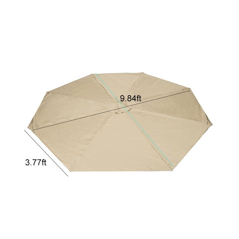 3m Outdoor Umbrella Canopy Replacement Fabric Garden Parasol Roof For 8 Arm Sun Cover