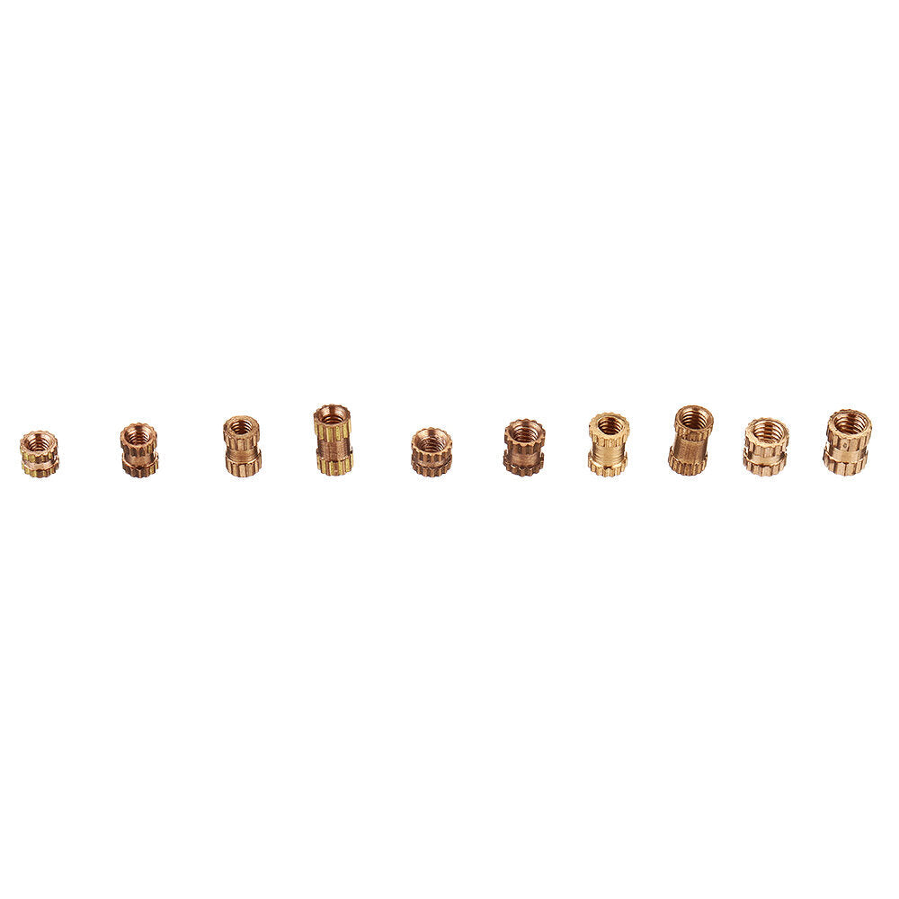 500Pcs M2/M2.5/M3 Metric Threaded Brass Knurl Round Insert Nut Assortment Set