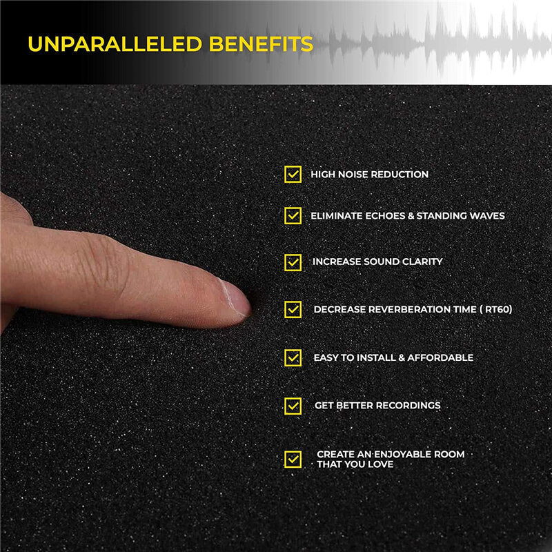 12Pack Sound-Absorbing Cotton Soundproof Foam Panels Noise Dampening Sponge