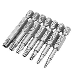 7Pcs 50mm Length Star Magnetic Screwdriver Bits T10-T40 1/4 Hex Shank Screwdriver Set