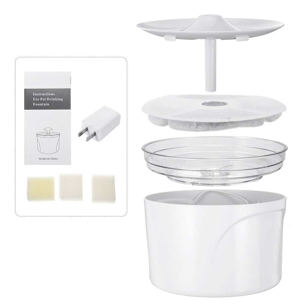 2.5L Autoxic USB LED Night Light Pet Water Fountains Smart Mute Large Capacity Pet Water Dispenser