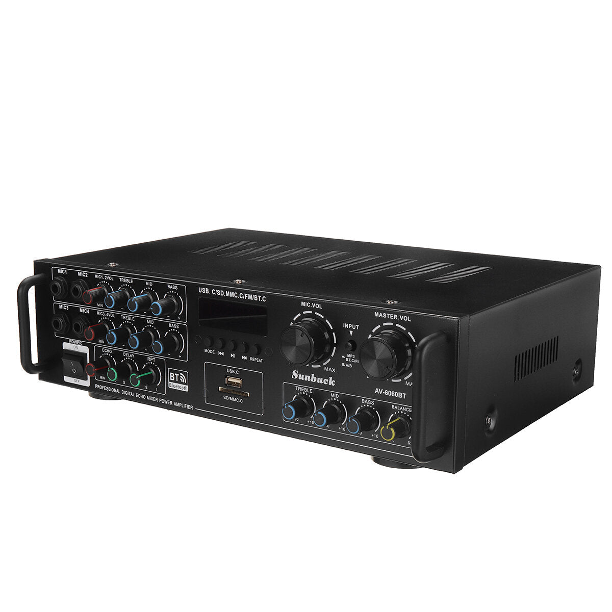 Home Hi-Fi Digital Amplifier Bluetooth 5.0 AV-6060BT Audio Power 800W Car Stereo Karaoke Professional Amp Subwoofer