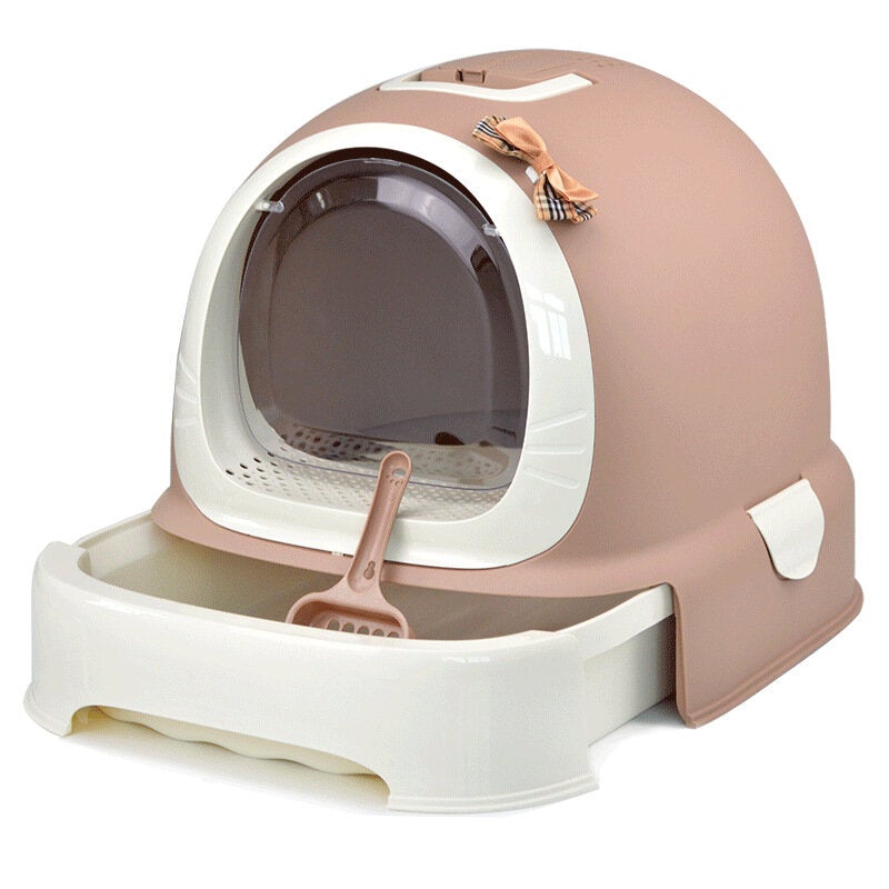 Cat Litter Box Fully Enclosed Anti-Splash Deodorizing with Drawer for Pet