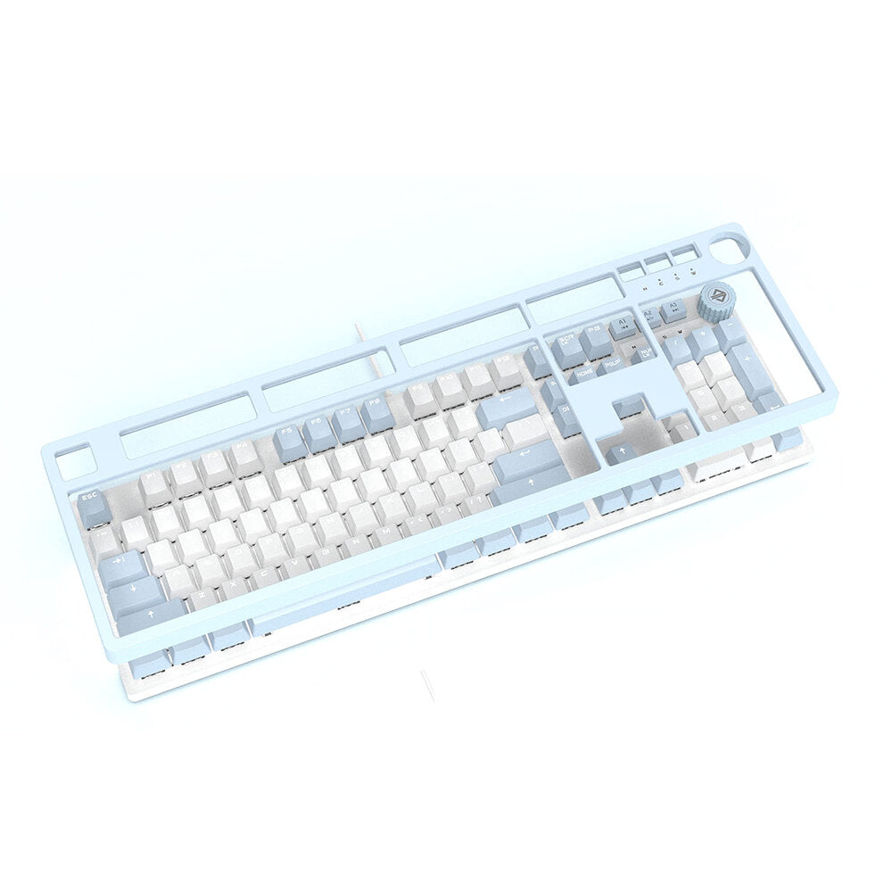 Mechanical Gaming Programming Keyboard Type-C Wired Keyboard 104 Keys Macro With Magnetic Upper Cover Translucent PBT Supplement Keycaps