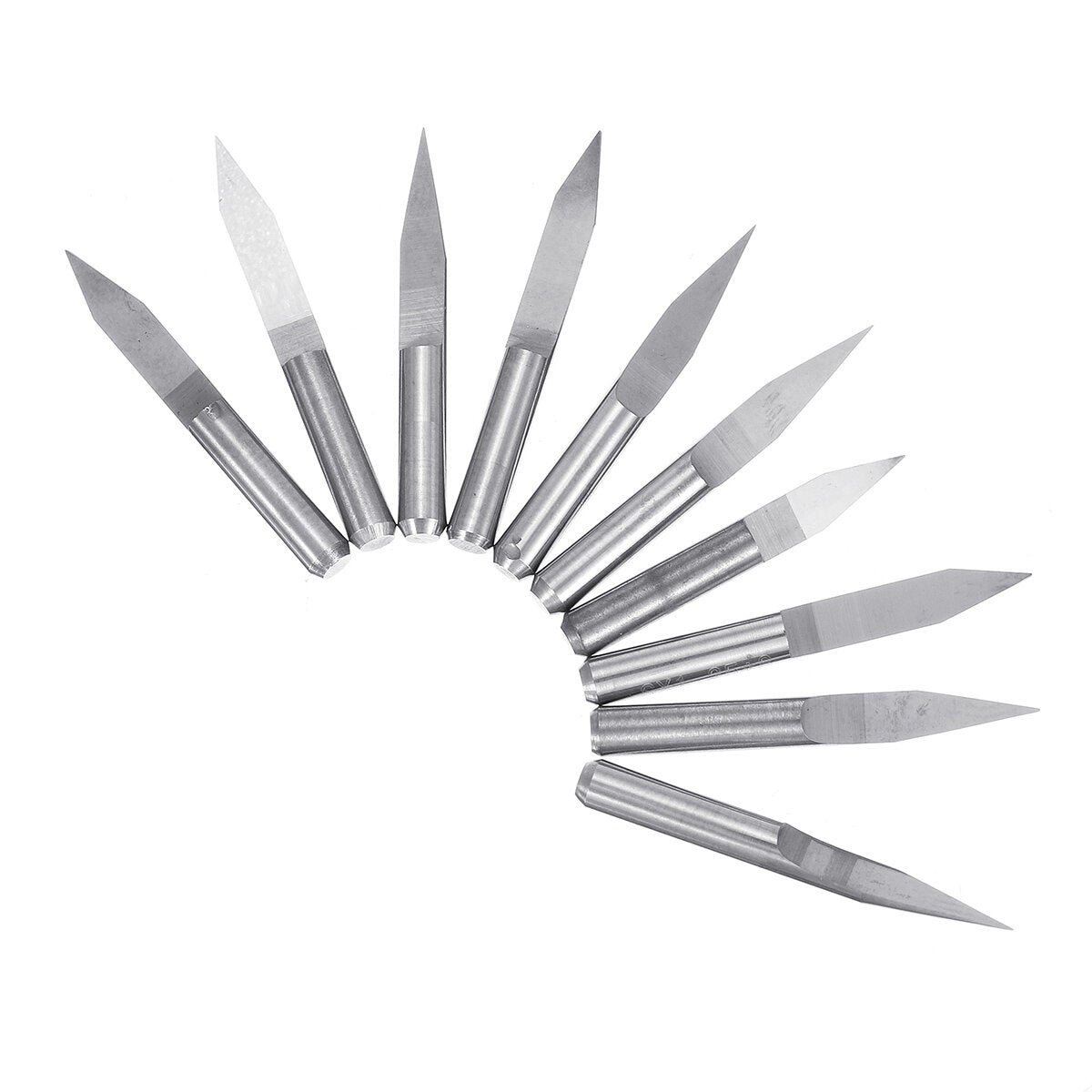 20pcs 0.1mm 10/15/20/30 Degree 3.175mm Carbide PCB Engraving Bit CNC Router Tool