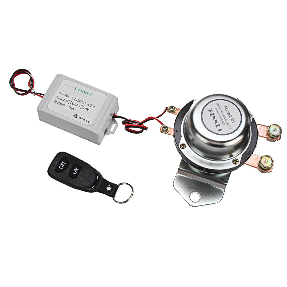 Upgraded 180A Car Battery Switch Wireless Remote Control Disconnect Latching Relay Electromagnetic Solenoid Valve Terminal Master