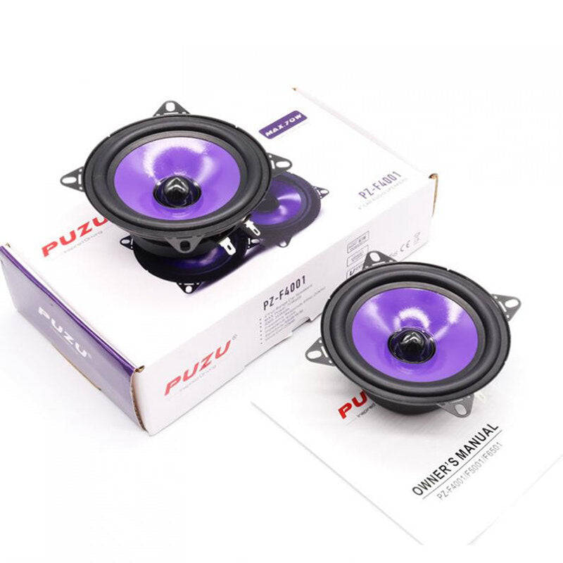 Full Range Frequency Car Audio Speaker Heavy Mid-bass4 Inch 70W Ultra-thin Modified Speaker Non-destructive Installation
