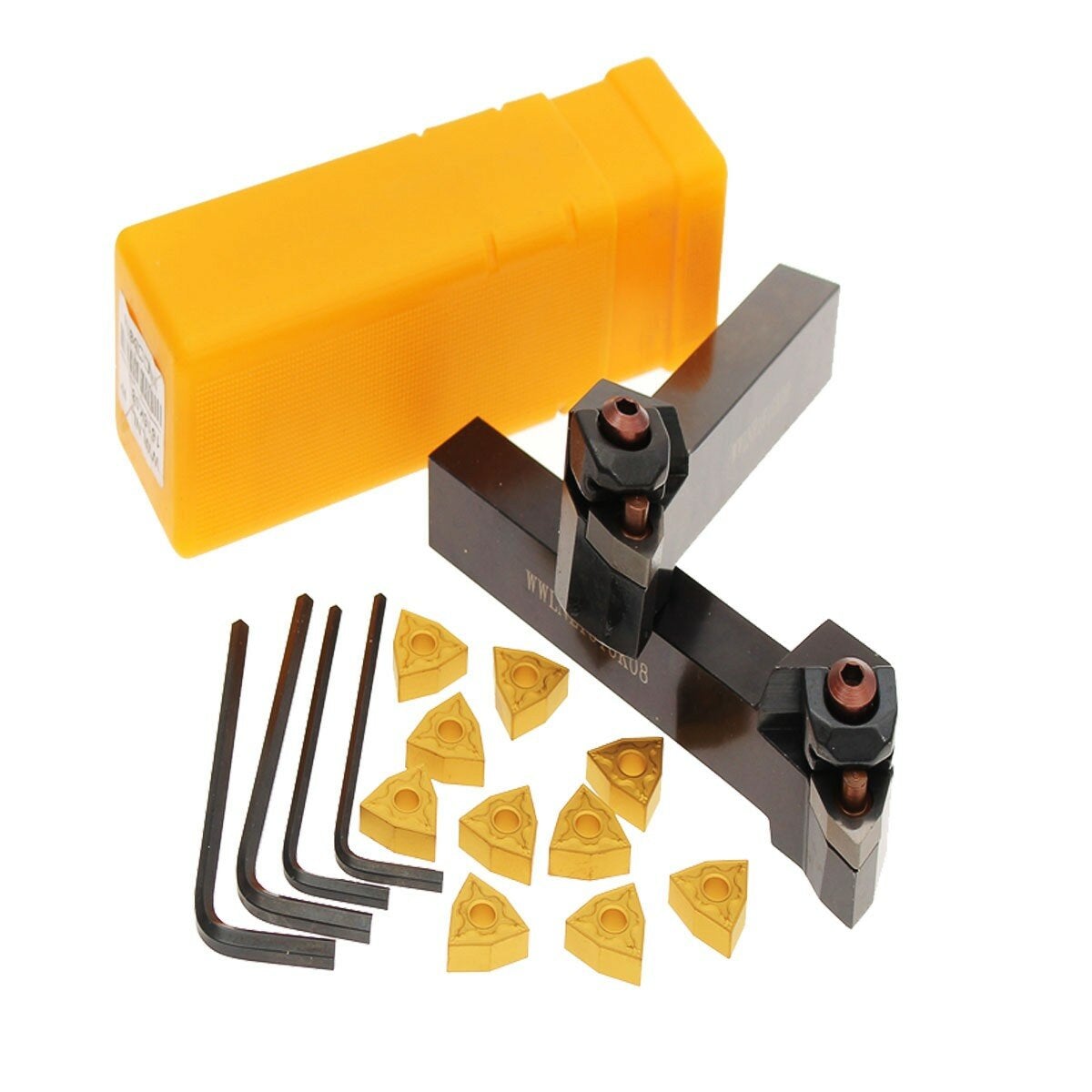 16x100mm Lathe Turning Tool Holder With 10pcs WNMG080404 Inserts