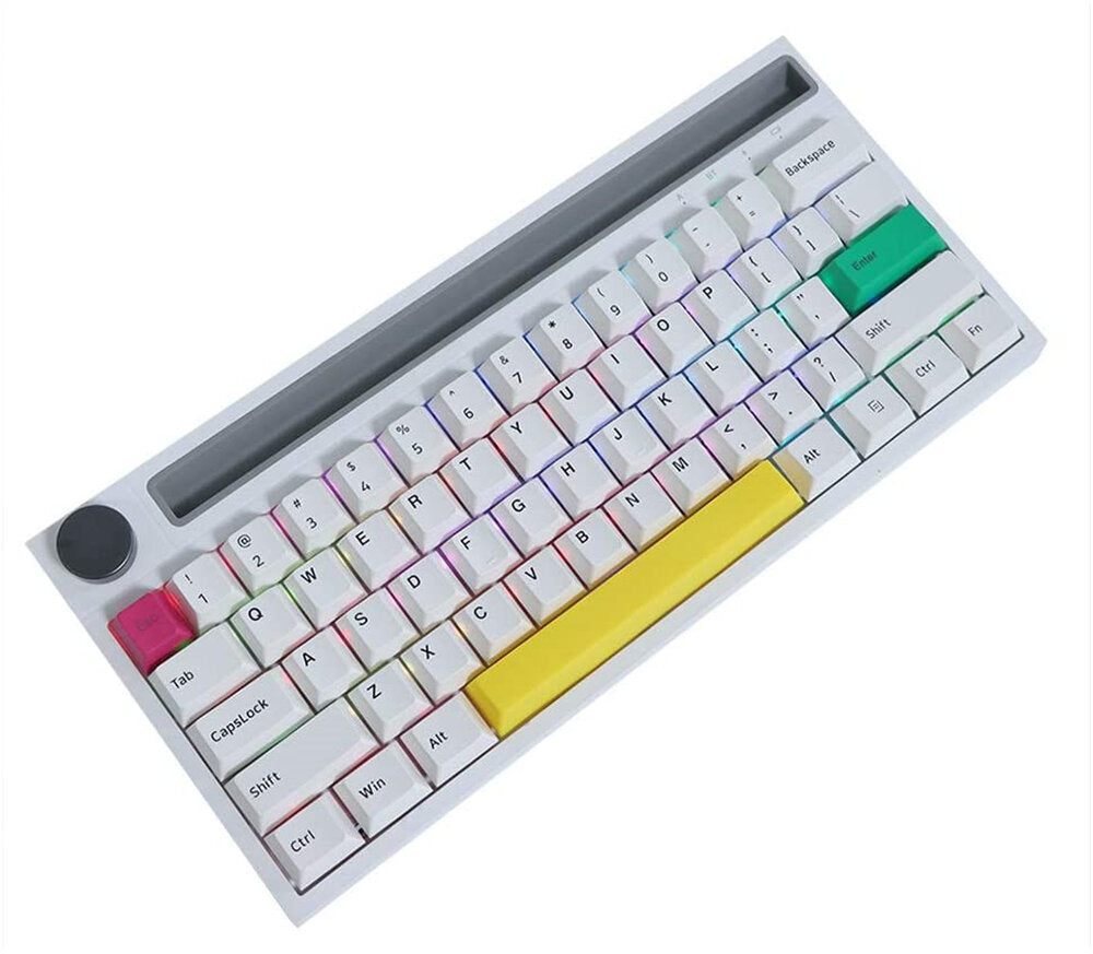 Wireless Mechanical Keyboard 62Keys Bluetooth 3.0 Dual Mode Built-in Battery Type-C Interface With Volume Botton for PC Laptop Smartphone Tablet