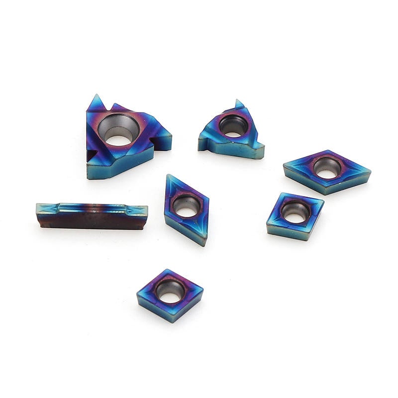7pcs 12mm Shank Lathe Boring Bar Turning Tool Holder Set With Blue Nano Carbide Inserts