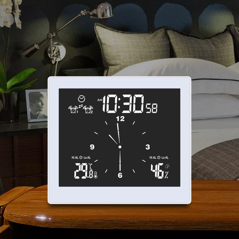 Multifunctional Bathroom Temperature and Humidity Alarm Clock LCD Screen Waterproof Home Desktop Creative Timer