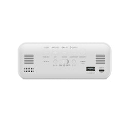 Mirror Alarm Clock LED Music Wall Digital Clock Time Temperature Humidity Display USB Rechargeable Table Clock