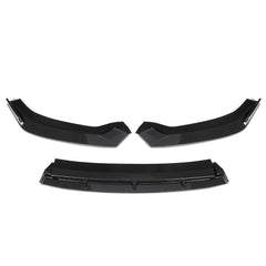 4Pcs Double Layer Carbon Fiber Look Front Bumper Lip Spoiler Cover Trim