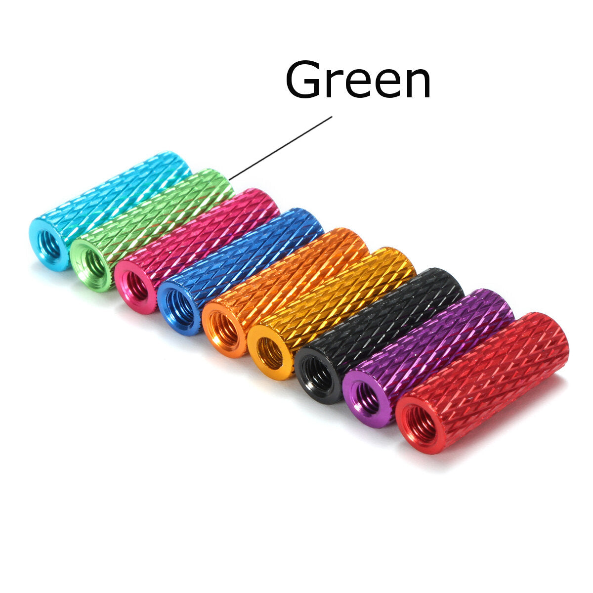 M3AS3 10Pcs M3 15mm Knurled Standoff Aluminum Alloy Anodized Spacer