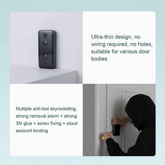 Smart Video Doorbell 2 AI Remote Monitor HD Infrared Night Vision Two-Way Intercom Video Doorbell