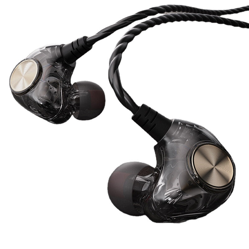 Wired 3.5mm Earphones Transparent In-Ear Earbuds Subwoofer Stereo Bass Earphone Noise Reduction Sport Headset with Microphone