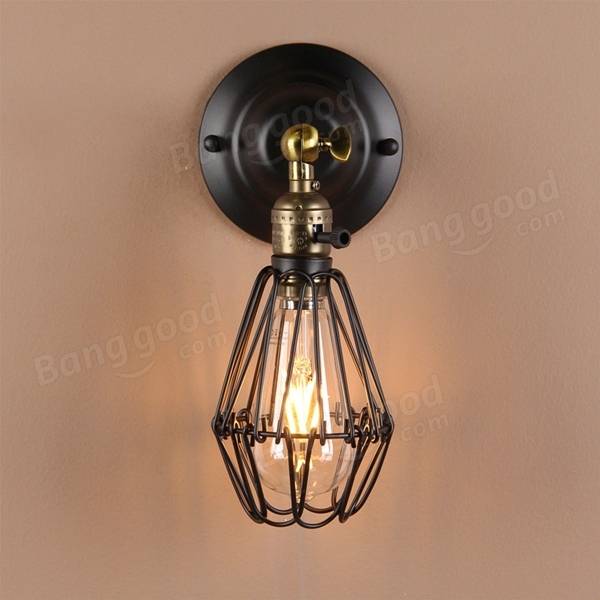 Metal Vintage Rustic Sconce Wall Light Edison Lamp Bulb Fixture