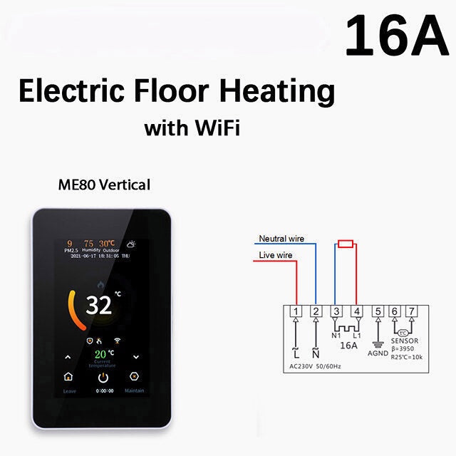 Smart 4.3" LCD Touch Color Screen Thermostat Heating Temperature Controller Works with Alexa Google Home