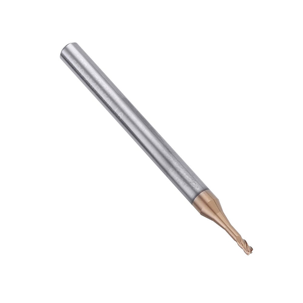 2 Flutes Ball Nose Long Neck End Mill D1.5 R0.2mm HRC60 Deep Notch Milling Cutter