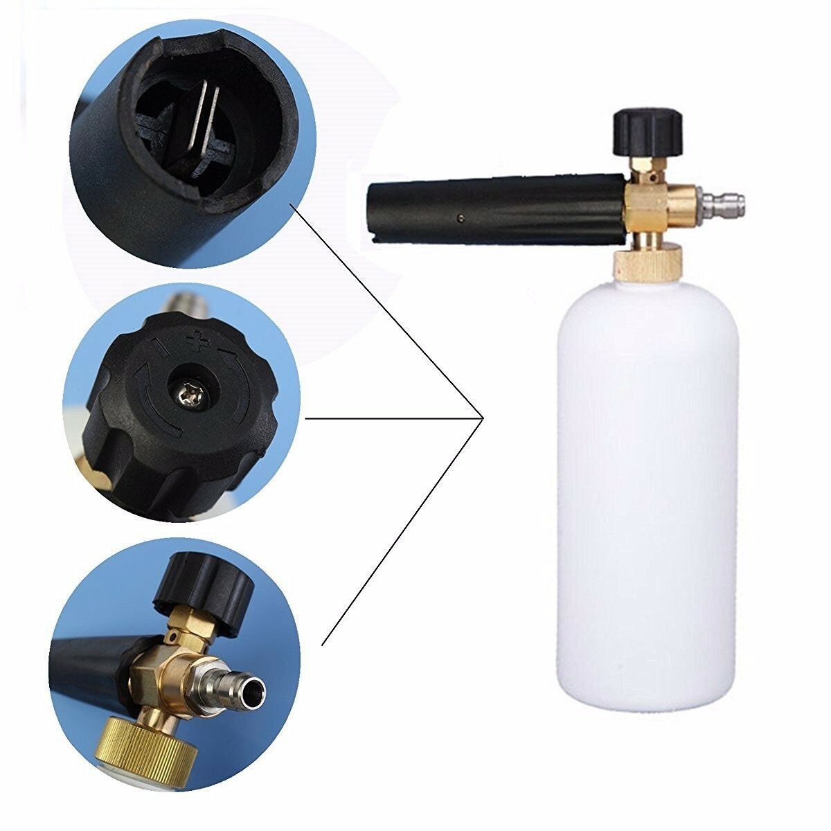 Foam Wash 3000 PSI High Pressure Washer With 1L Foam Lance Bottle Car Cleaning