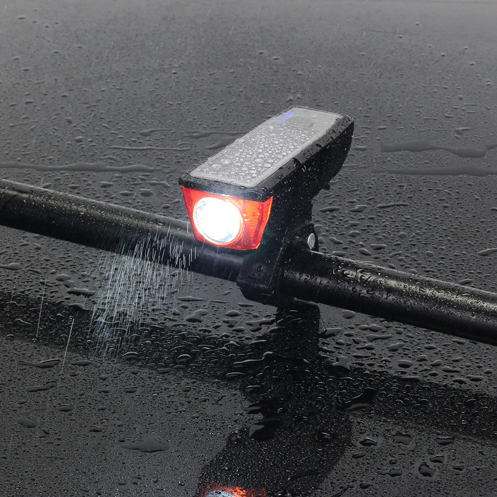 T6 LED 4 Modes 2000mAh Lithium Battery USB Charging Bike Front Light With 140db Tweeter