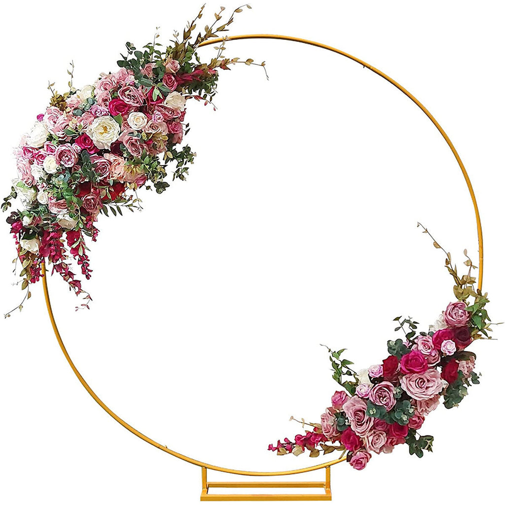 2M Wedding Stand Flower Rack Arch Round Iron Party Door Garden Metal Prop Decor