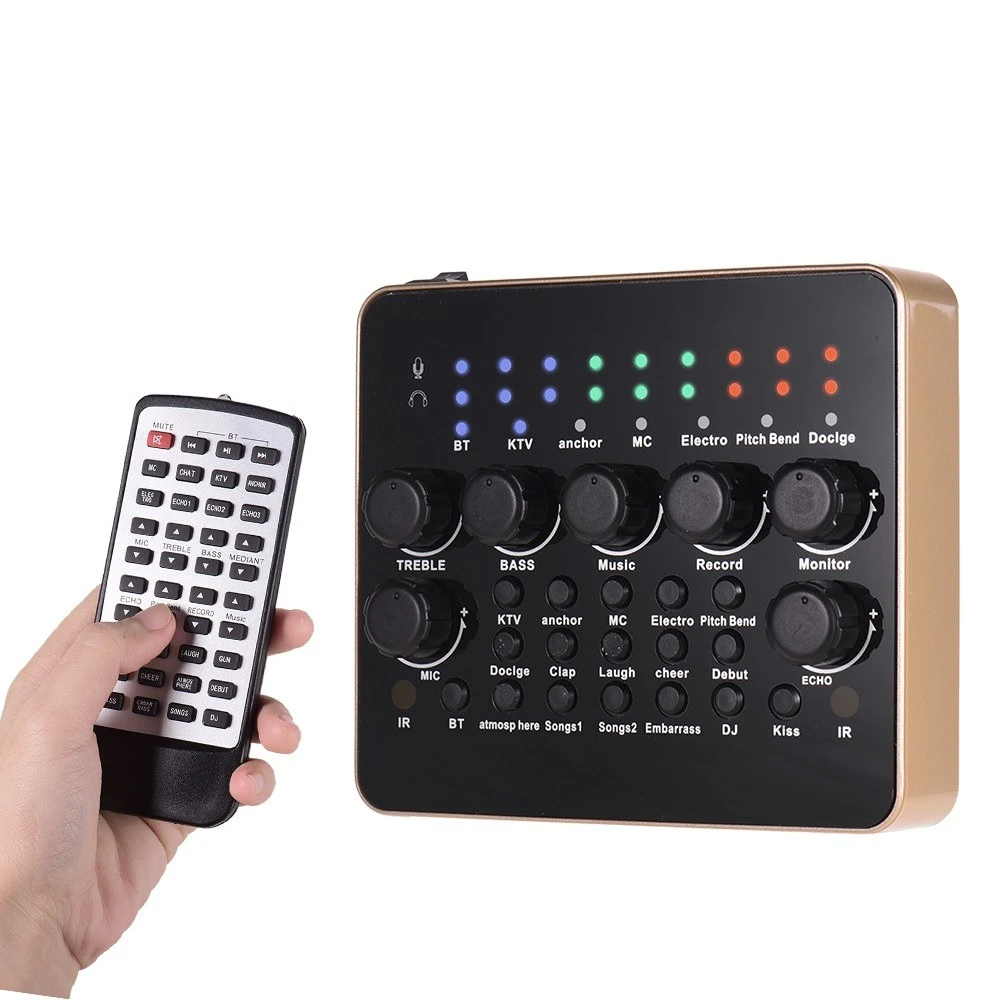 Portable Rechargeable Live Sound Card Voice Changer