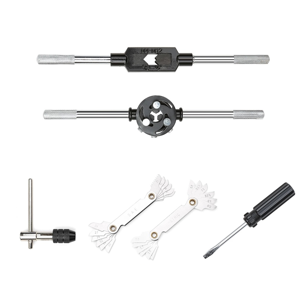60pcs Metric and Imperial Thread Tap Die Set with Case Screw Wrench Kit Hand Tapping Tools