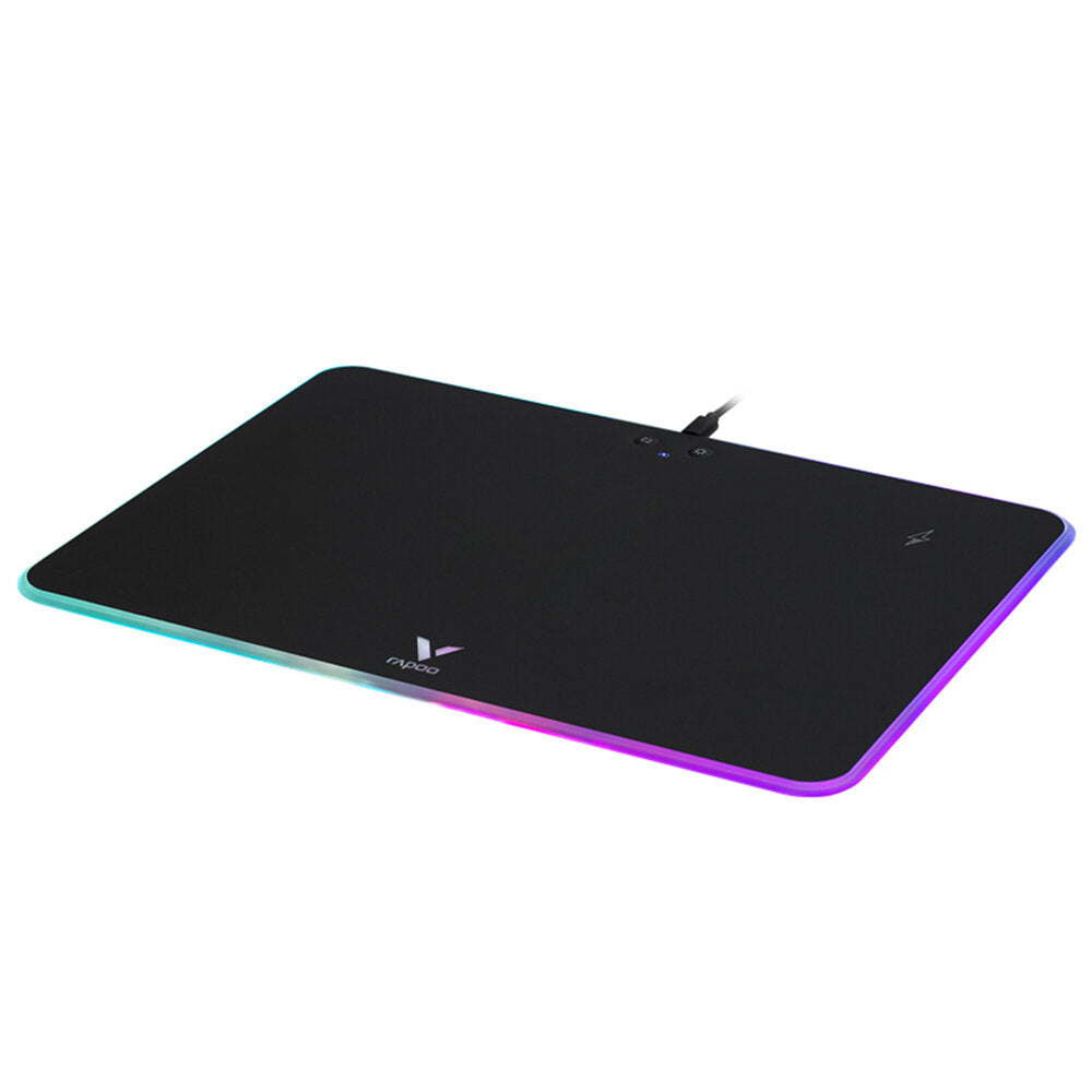Wireless Charging Mouse Pad Anti-Slip Silicone Base USB Wired RGB Backlit Gaming Mouse Pad for PC Laptop