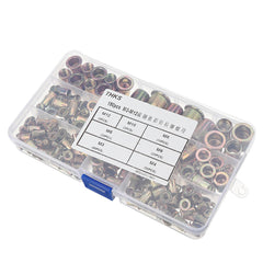 190Pcs M3/M4/M5/M6/M8/M10/12 Carbon Steel Zinc Plated Rivet Nut Threaded Countersunk Head Insert Nut Tool Kits